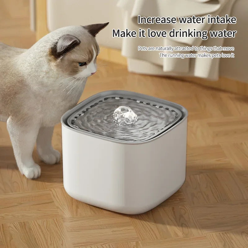 3L Automatic Cat Water Fountain with Recirculating Filter – Ultra-Quiet USB-Powered Water Dispenser for Cats