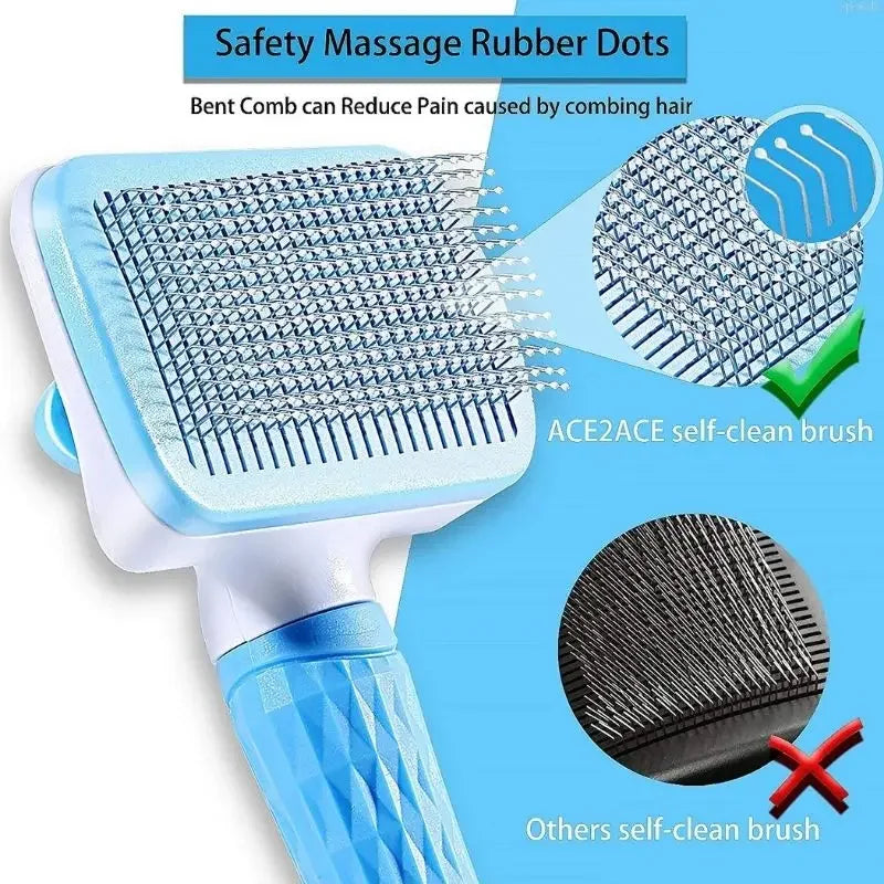 Pet Deshedding Brush for Dogs & Cats – Grooming Comb for Long Hair, Removes Loose Fur & Gently Detangles