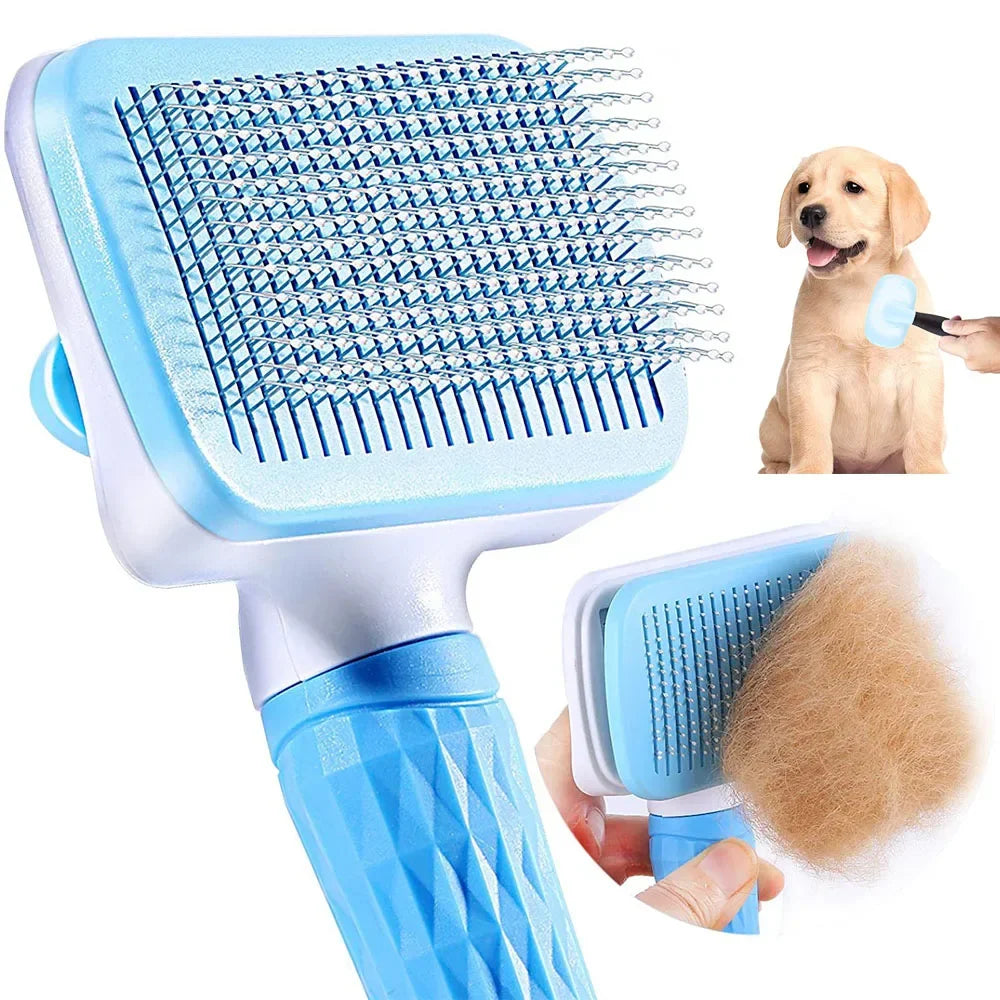 Pet Deshedding Brush for Dogs & Cats – Grooming Comb for Long Hair, Removes Loose Fur & Gently Detangles