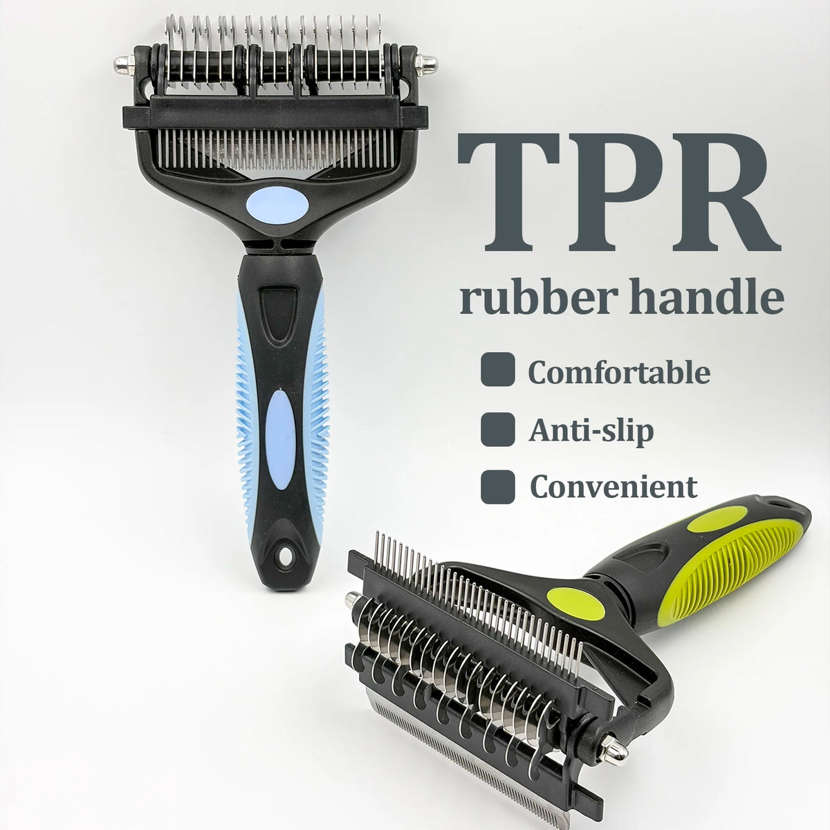 3-in-1 Pet Grooming Brush for Dogs & Cats – Double-Sided Deshedding & Dematting Comb with Stainless Steel Teeth