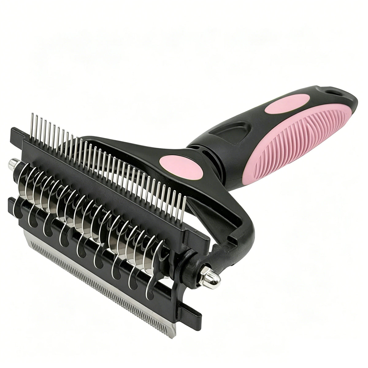 3-in-1 Pet Grooming Brush for Dogs & Cats – Double-Sided Deshedding & Dematting Comb with Stainless Steel Teeth