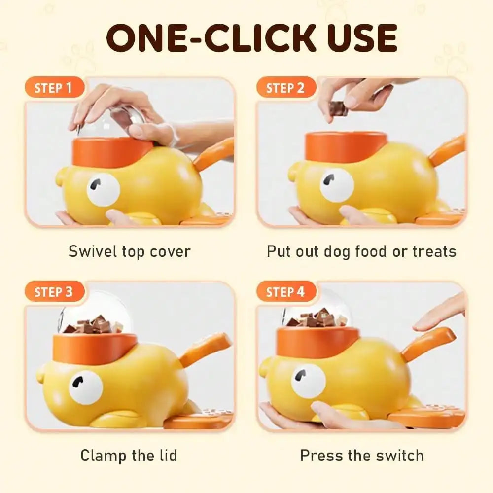 2-in-1 Interactive Slow Feeder Bowl for Dogs – Duck-Shaped Treat Dispenser & Puzzle Toy for Healthy Eating and Mental Stimulation