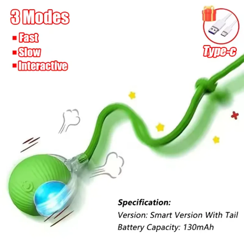 Smart Interactive Cat Ball Toy – Automatic Obstacle Avoidance Rolling Ball for Indoor Cats & Small Dogs
