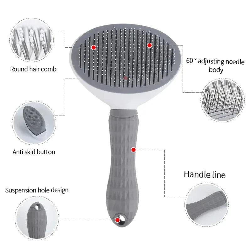 Self-Cleaning Slicker Brush for Dogs & Cats – Pet Grooming Brush for Shedding, Detangling & Everyday Coat Care