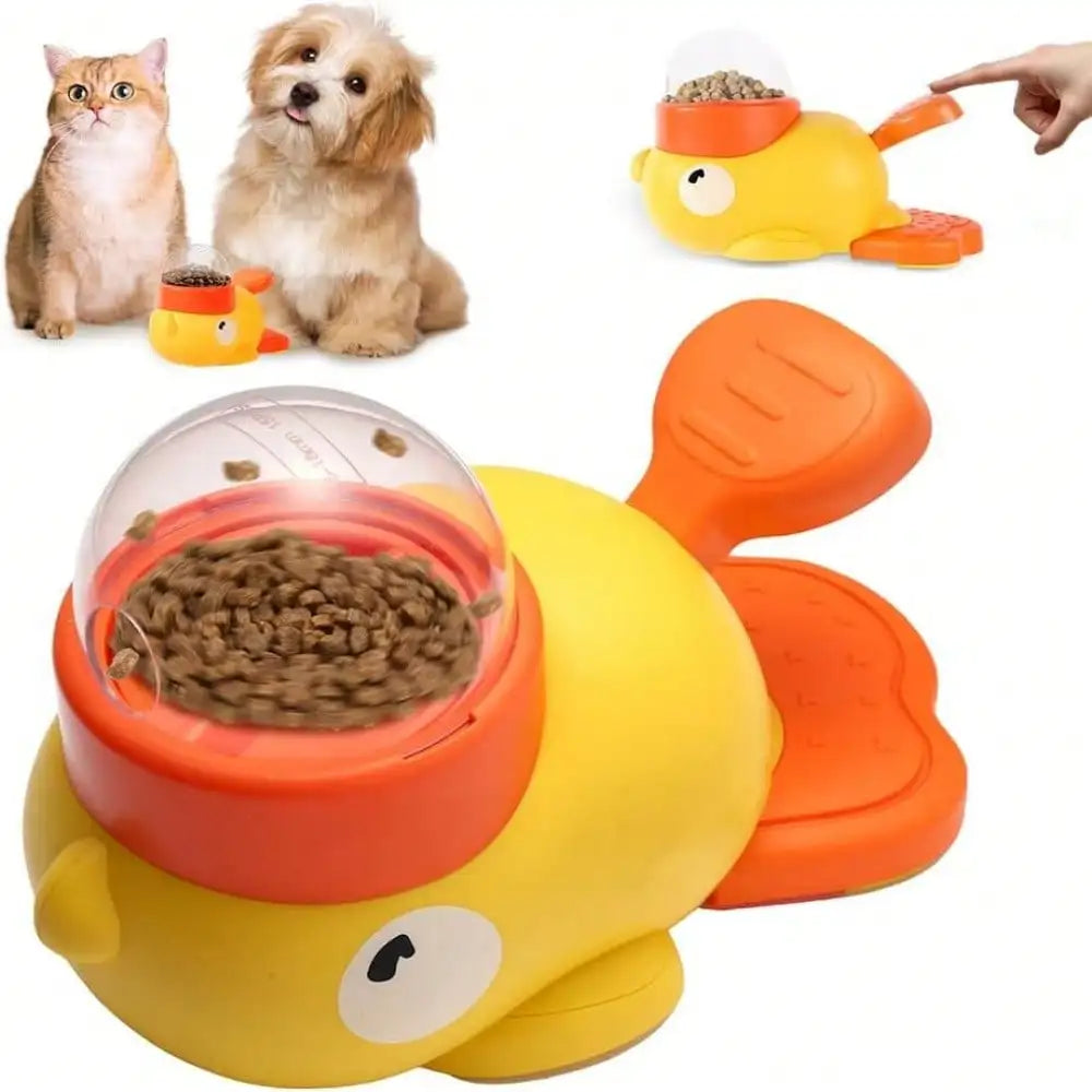 2-in-1 Interactive Slow Feeder Bowl for Dogs – Duck-Shaped Treat Dispenser & Puzzle Toy for Healthy Eating and Mental Stimulation