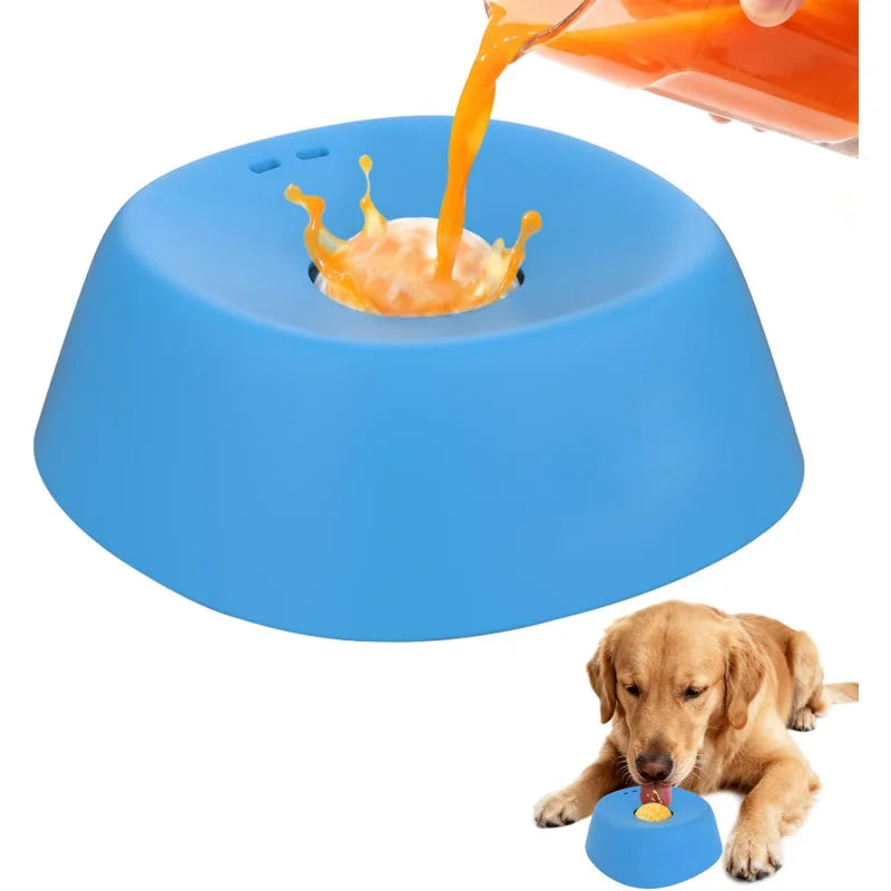 Slow Feeder Dog Bowl with Lick Mat – Non-Slip Feeding Bowl for Healthy Digestion, Liquid Treats, Bone Broth & Yogurt (3/4 Cup)