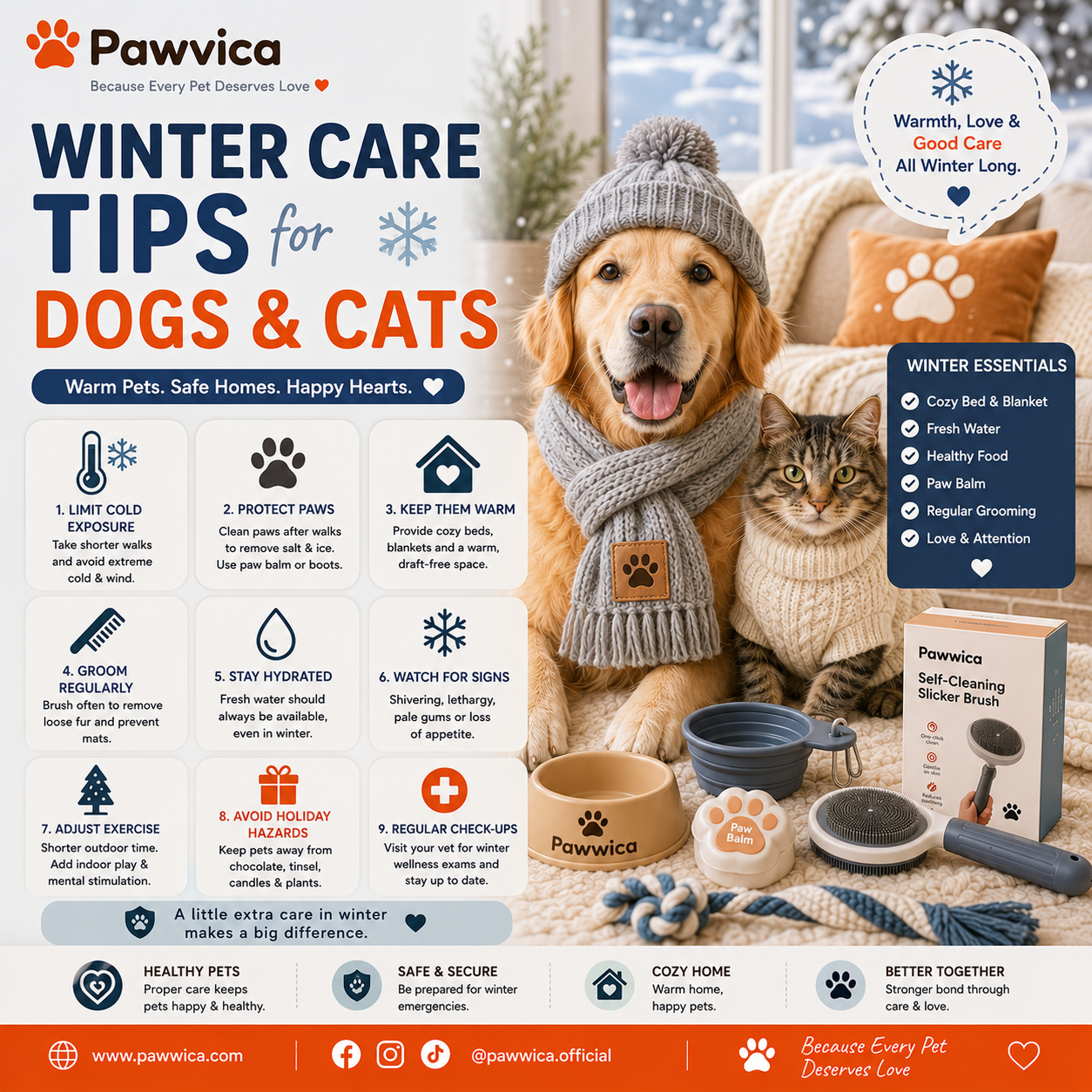 Winter Care Tips for Dogs and Cats