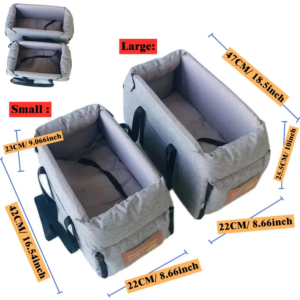 Portable Console Booster Car Seat & Travel Carrier for Small Dogs & Cats