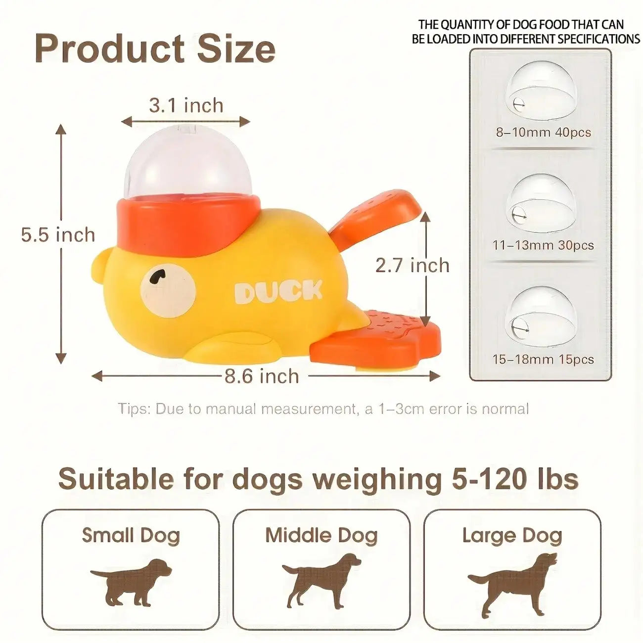 2-in-1 Interactive Slow Feeder Bowl for Dogs – Duck-Shaped Treat Dispenser & Puzzle Toy for Healthy Eating and Mental Stimulation