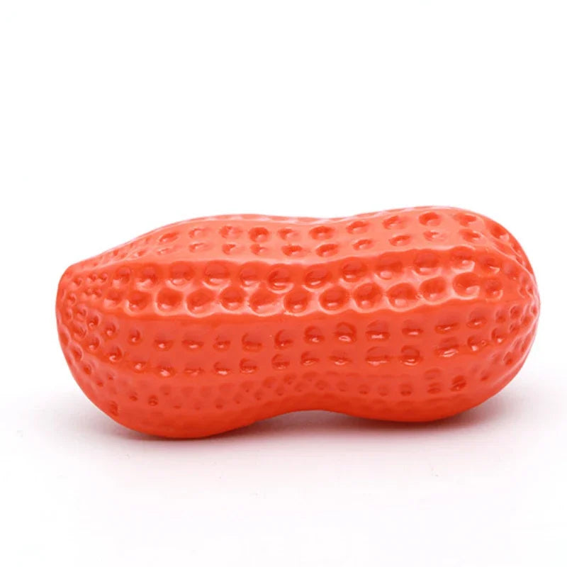 Peanut-Shaped Squeaky Dog Chew Toy – Durable Rubber Toy for Interactive Play & Dental Care