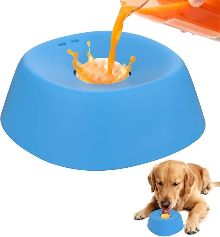 Slow Feeder Dog Bowl with Lick Mat – Non-Slip Feeding Bowl for Healthy Digestion, Liquid Treats, Bone Broth & Yogurt (3/4 Cup)