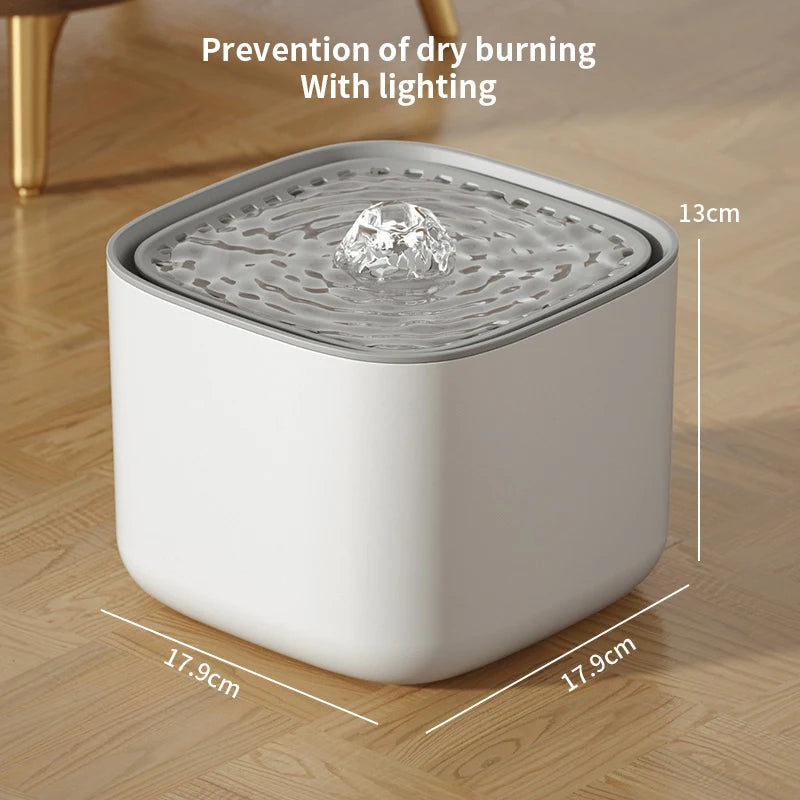 3L Automatic Cat Water Fountain with Recirculating Filter – Ultra-Quiet USB-Powered Water Dispenser for Cats