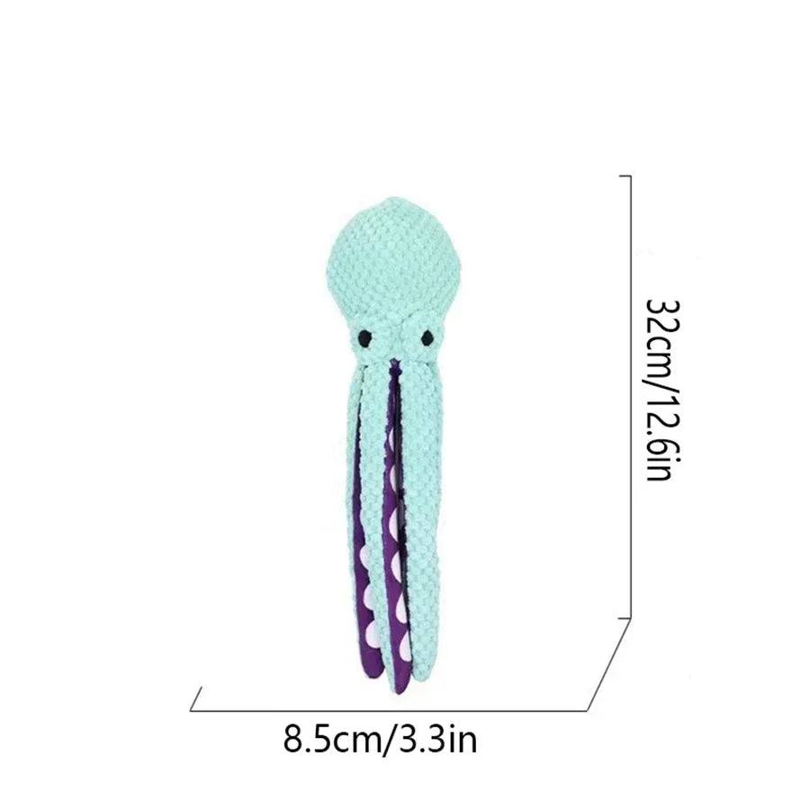 Interactive Octopus Plush Dog Toy – Squeaky, Durable & Soft Chew Toy for Small, Medium & Large Dogs