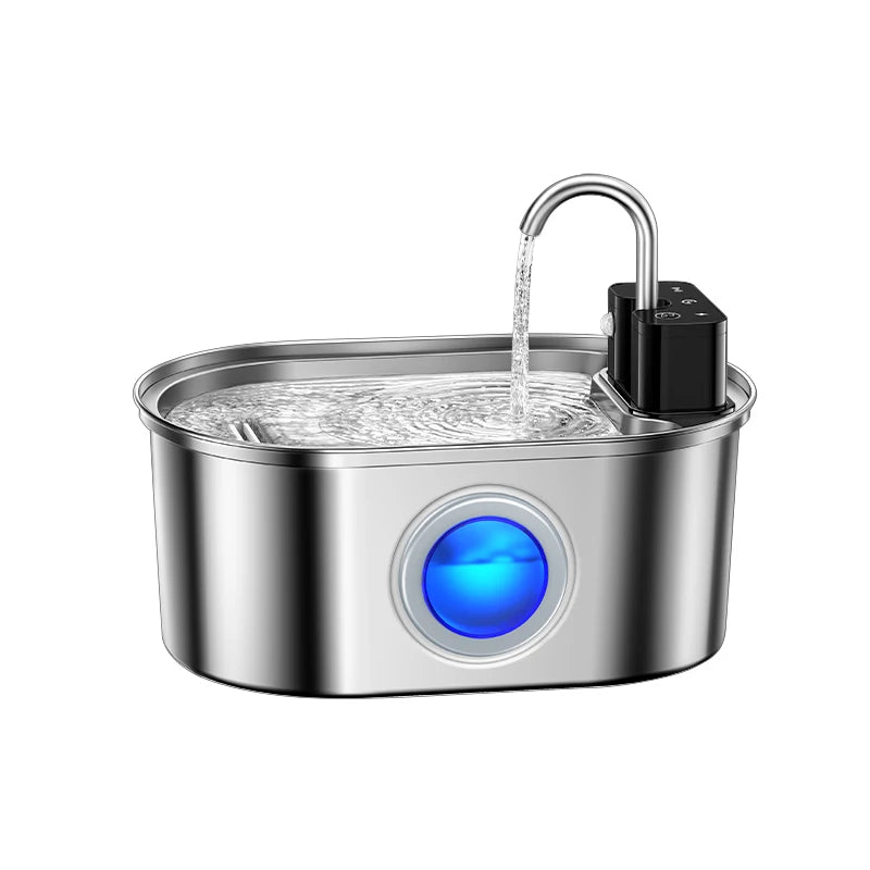 3.2L Stainless Steel Pet Water Fountain – Wireless Automatic Water Fountain for Cats & Dogs