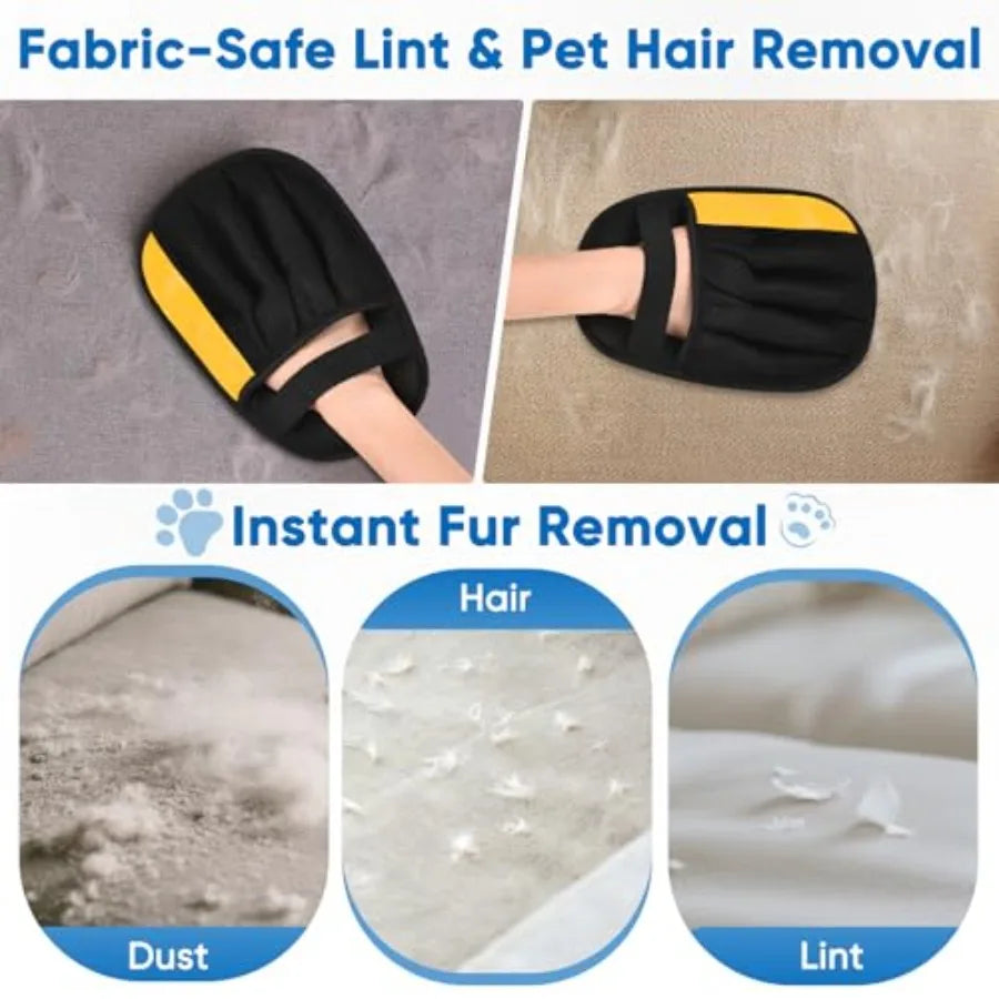 Reusable 5-Finger Pet Hair Removal Glove for Dogs & Cats – Lint Remover Grooming Glove for Furniture, Clothing & Carpets