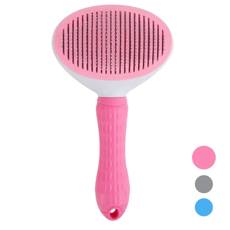 Self-Cleaning Slicker Brush for Dogs & Cats – Pet Grooming Brush for Shedding, Detangling & Everyday Coat Care