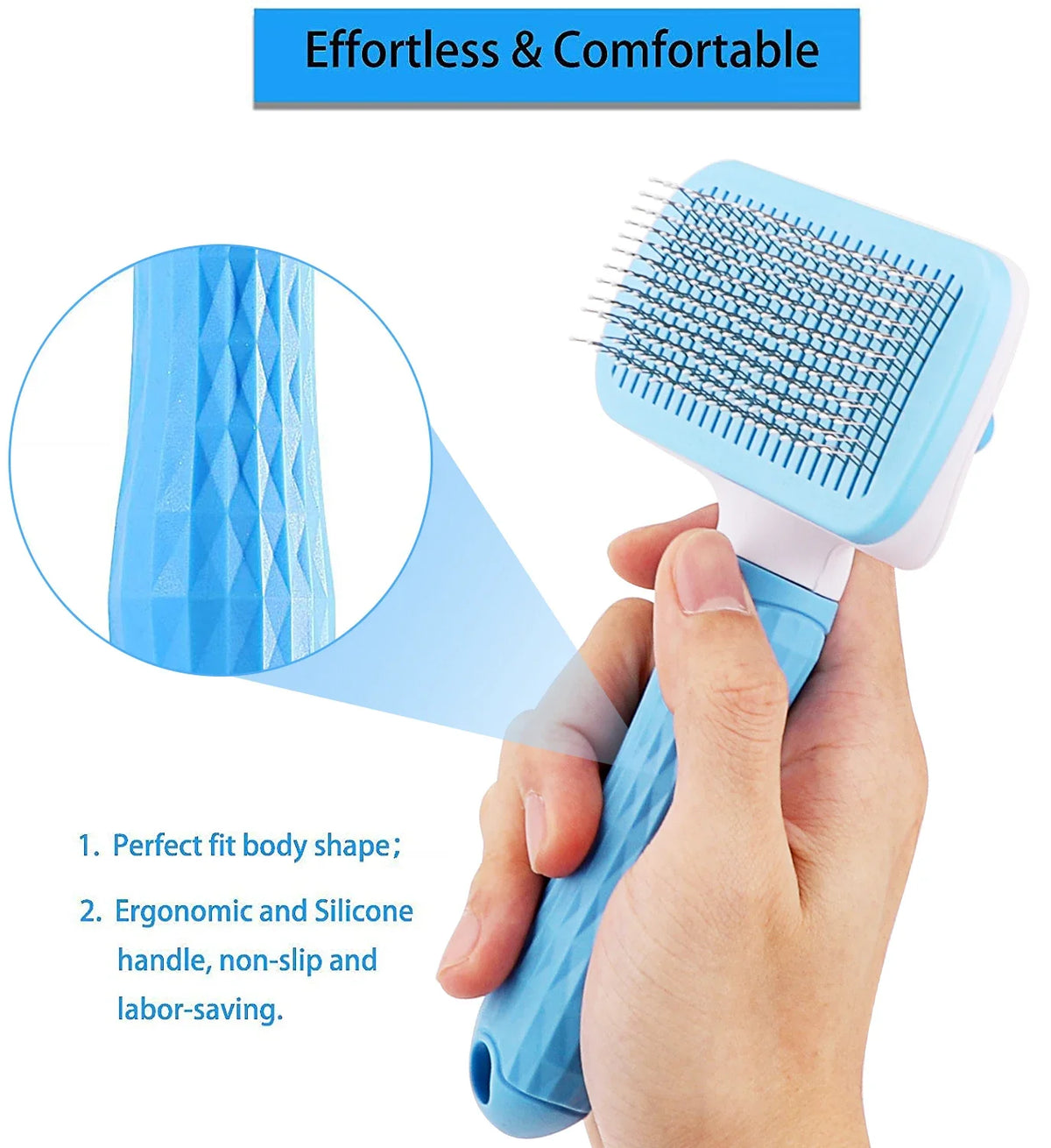 Pet Deshedding Brush for Dogs & Cats – Grooming Comb for Long Hair, Removes Loose Fur & Gently Detangles
