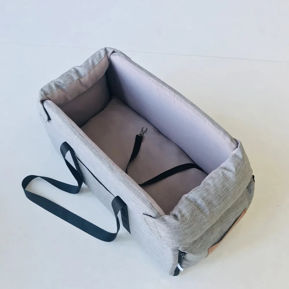 Portable Console Booster Car Seat & Travel Carrier for Small Dogs & Cats