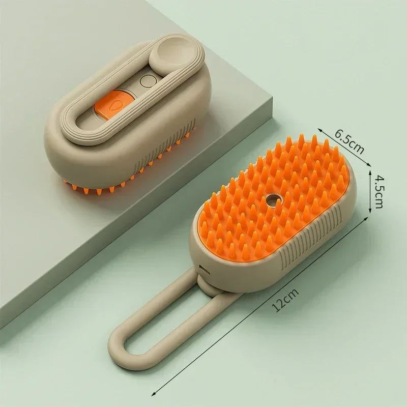 3-in-1 Pet Spray Grooming Brush for Dogs & Cats – Self-Cleaning Deshedding Brush with Fine Mist Spray & Massage Comb