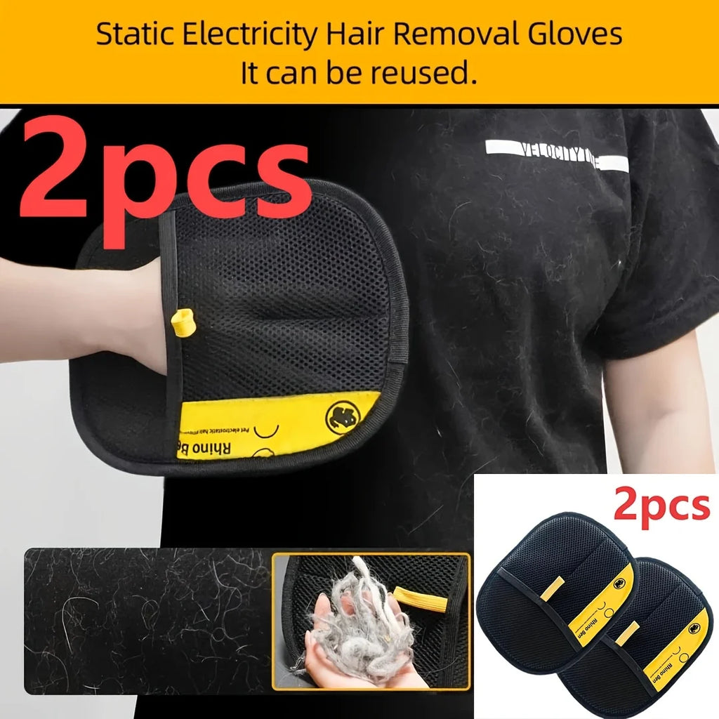 2-Pack Double-Sided Pet Grooming Gloves for Dogs & Cats – Deshedding Hair Removal Mitts for Gentle Grooming
