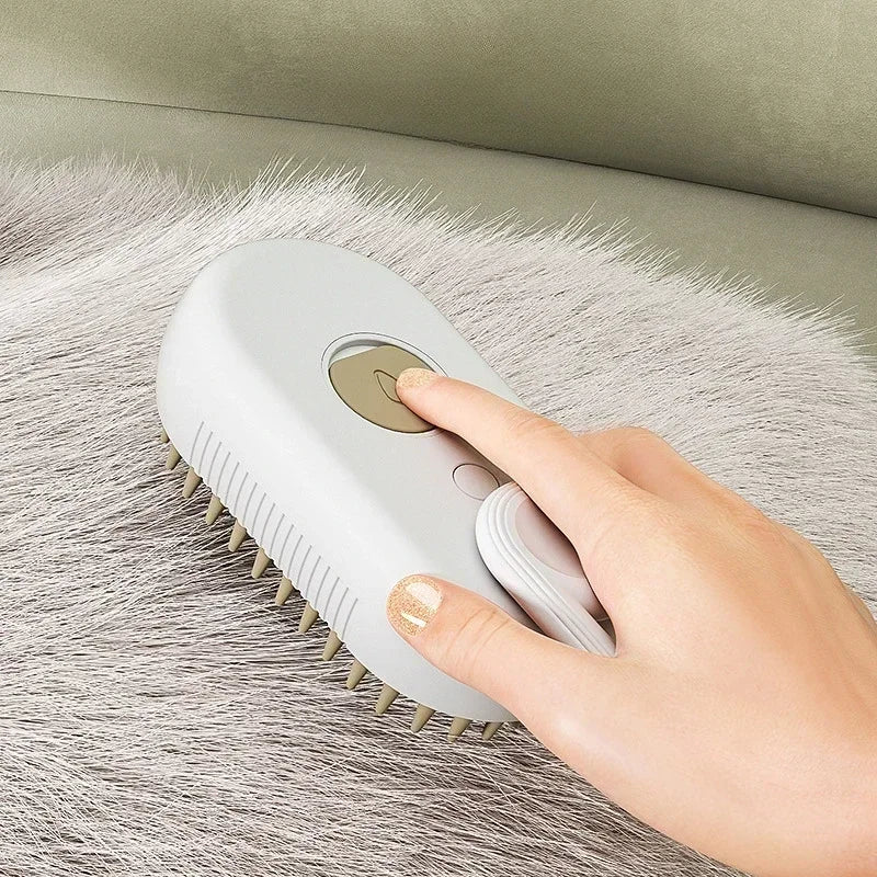 3-in-1 Pet Spray Grooming Brush for Dogs & Cats – Self-Cleaning Deshedding Brush with Fine Mist Spray & Massage Comb