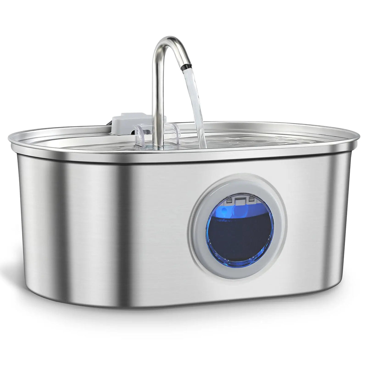 Premium 3.2L Stainless Steel Pet Water Fountain with Visible Water Level Window