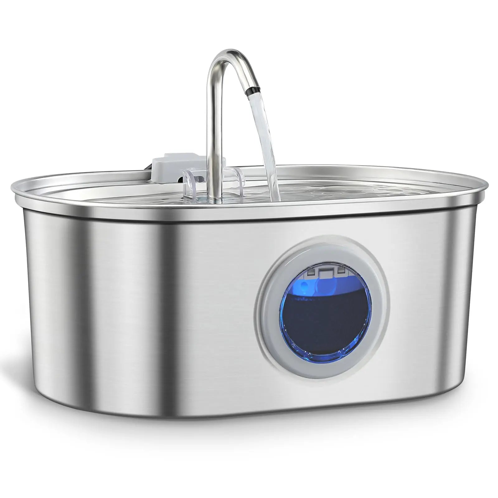 Premium 3.2L Stainless Steel Pet Water Fountain with Visible Water Level Window