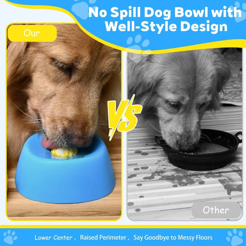 Slow Feeder Dog Bowl with Lick Mat – Non-Slip Feeding Bowl for Healthy Digestion, Liquid Treats, Bone Broth & Yogurt (3/4 Cup)