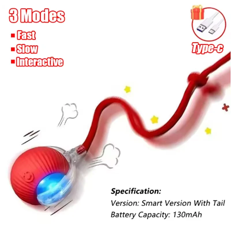 Smart Interactive Cat Ball Toy – Automatic Obstacle Avoidance Rolling Ball for Indoor Cats & Small Dogs