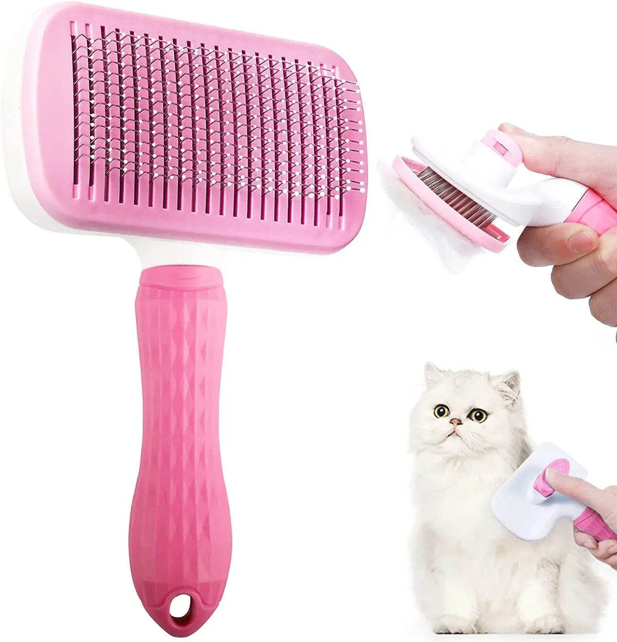 Pet Deshedding Brush for Dogs & Cats – Grooming Comb for Long Hair, Removes Loose Fur & Gently Detangles