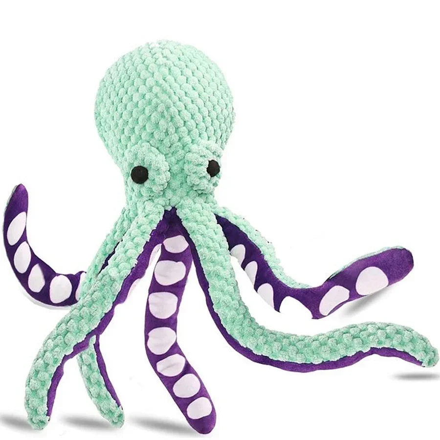 Interactive Octopus Plush Dog Toy – Squeaky, Durable & Soft Chew Toy for Small, Medium & Large Dogs