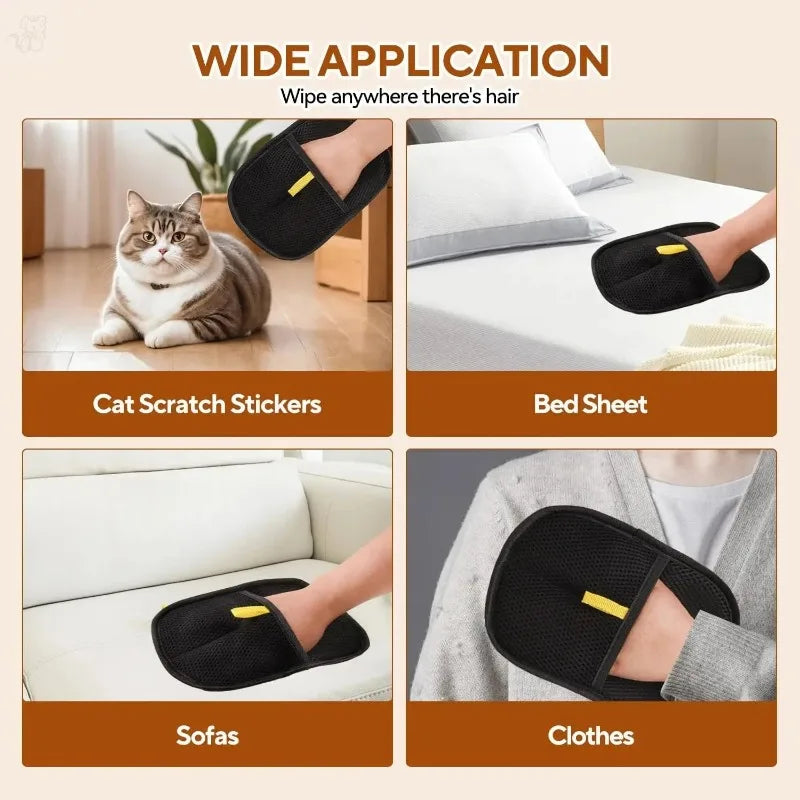 Reusable Pet Hair Remover Glove – Washable Lint Cleaning Glove for Clothing, Furniture & Car Seats