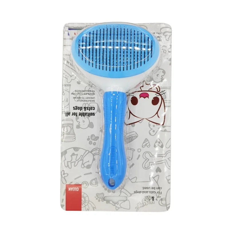 Self-Cleaning Slicker Brush for Dogs & Cats – Pet Grooming Brush for Shedding, Detangling & Everyday Coat Care