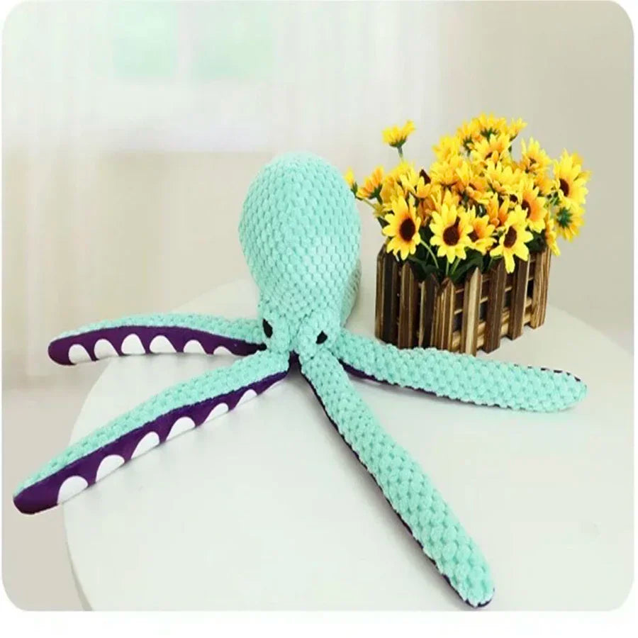Interactive Octopus Plush Dog Toy – Squeaky, Durable & Soft Chew Toy for Small, Medium & Large Dogs