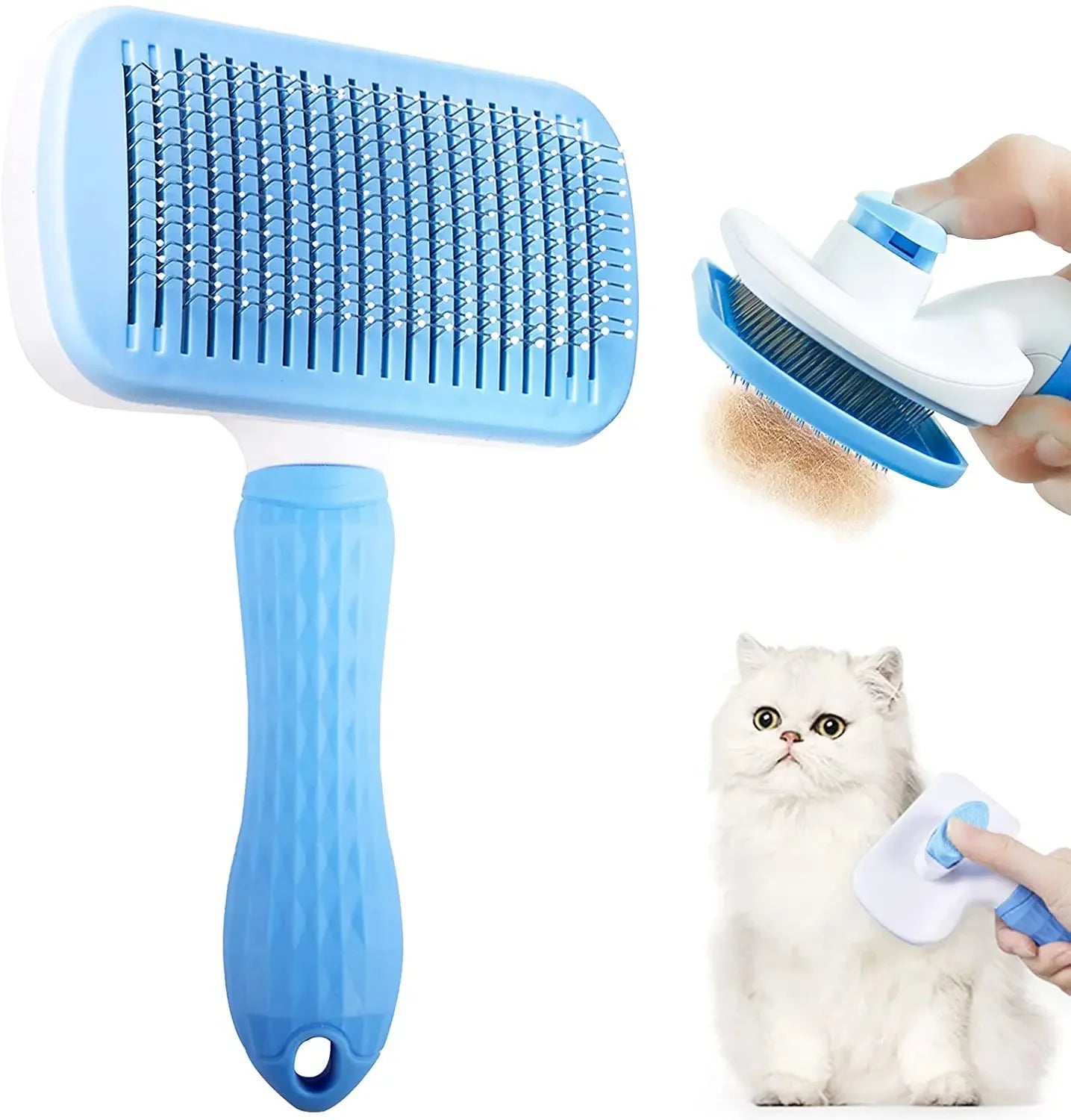 Pet Deshedding Brush for Dogs & Cats – Grooming Comb for Long Hair, Removes Loose Fur & Gently Detangles
