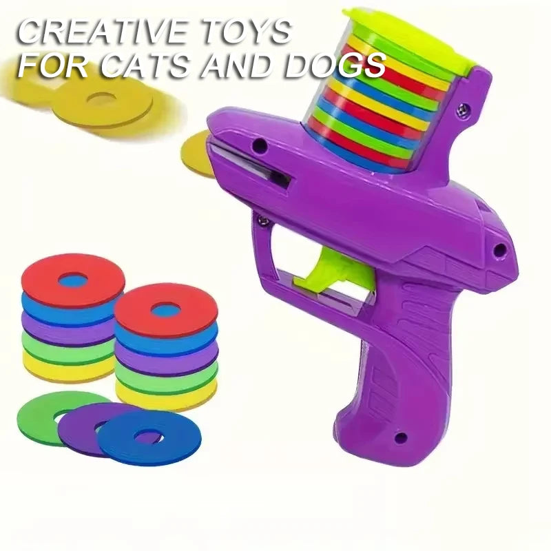 Interactive Turnip Cat Toy Launcher with 15 Reusable Foam Discs – Indoor Hunting Toy for Cats