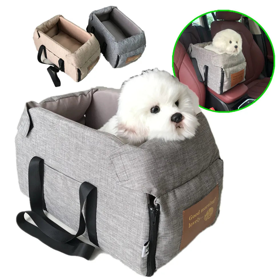 Portable Console Booster Car Seat & Travel Carrier for Small Dogs & Cats
