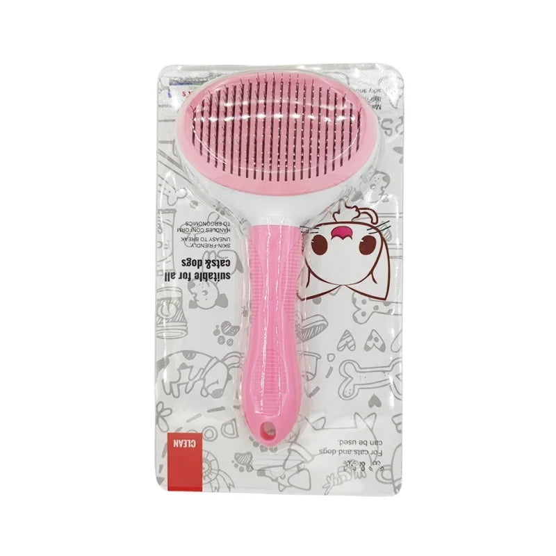 Self-Cleaning Slicker Brush for Dogs & Cats – Pet Grooming Brush for Shedding, Detangling & Everyday Coat Care